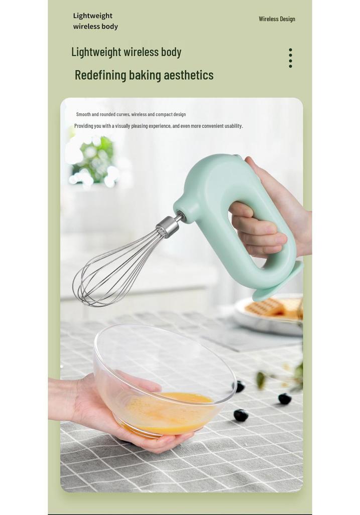 Multi-Functional Electric Egg Beater: Compact Whisk & Mixer for Home Baking