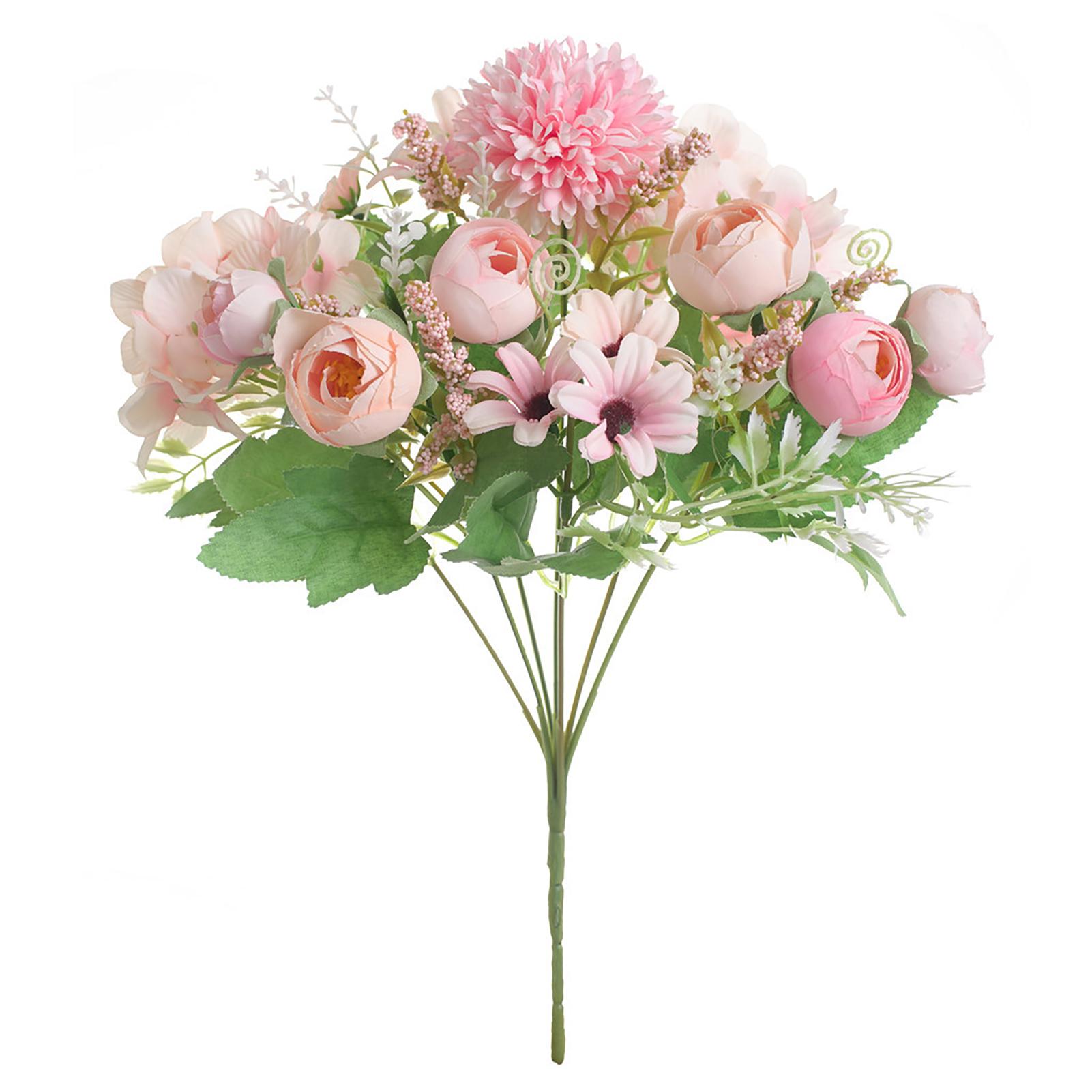 Outsideworld Blue Artificial Flower Exquisite Lifelike Silk Cloth Faux Flower For Photography Wedding Home Shop Decoration