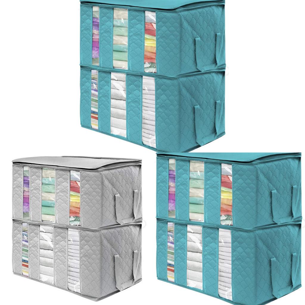 Nonwoven Fabric Blanket Storage Bag With Sealed Closure For Bedroom And Travel Organization
