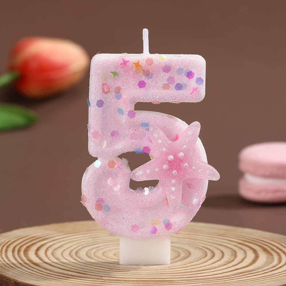 

Креативные свечи для торта на день рождения в виде розового градиента морской звезды Gradient Pink Starfish