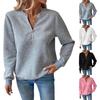 Women's Long Sleeve V-Neck Zip-Up Pullover Sweatshirt