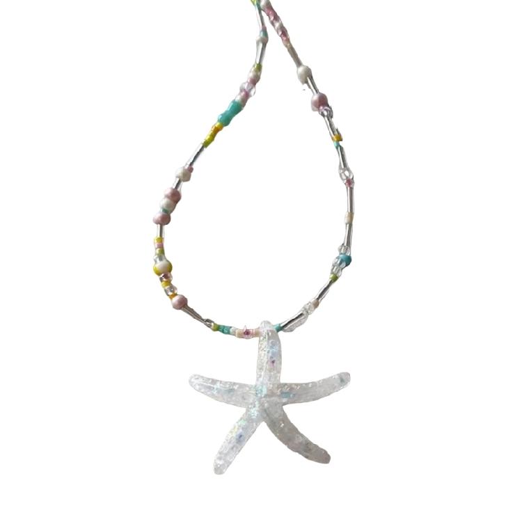 Unique Starfish Pendant Necklace Adorable Animal Jewelry Modern Streetwear Necklace Suitable for Boys and Girl Present