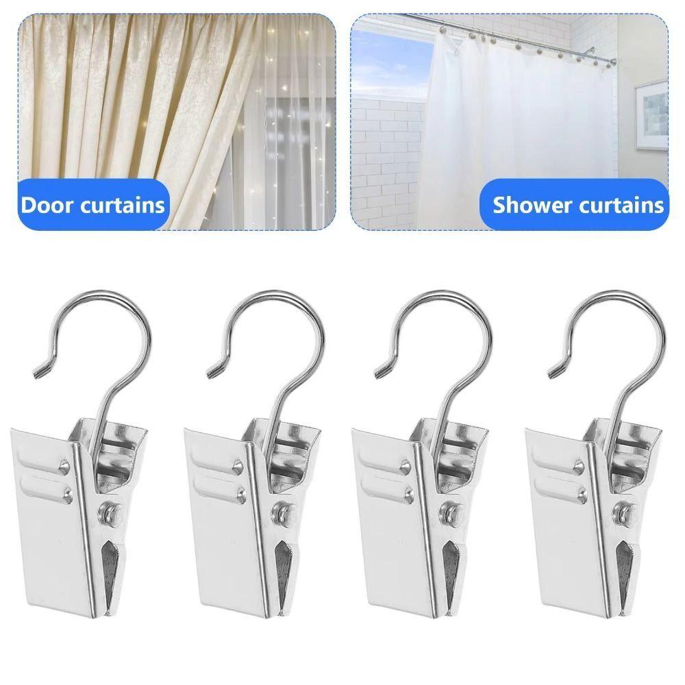 100Pcs Hanging Window Curtain Clips Stainless Steel Drapes Clamp Drapery Holdbacks  for Tapestry