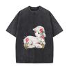 Vintage Coquette Sheep  Graphic Mens Summer Tshirt  Short Sleeve Loose Streetwear Short Sleeve Tops