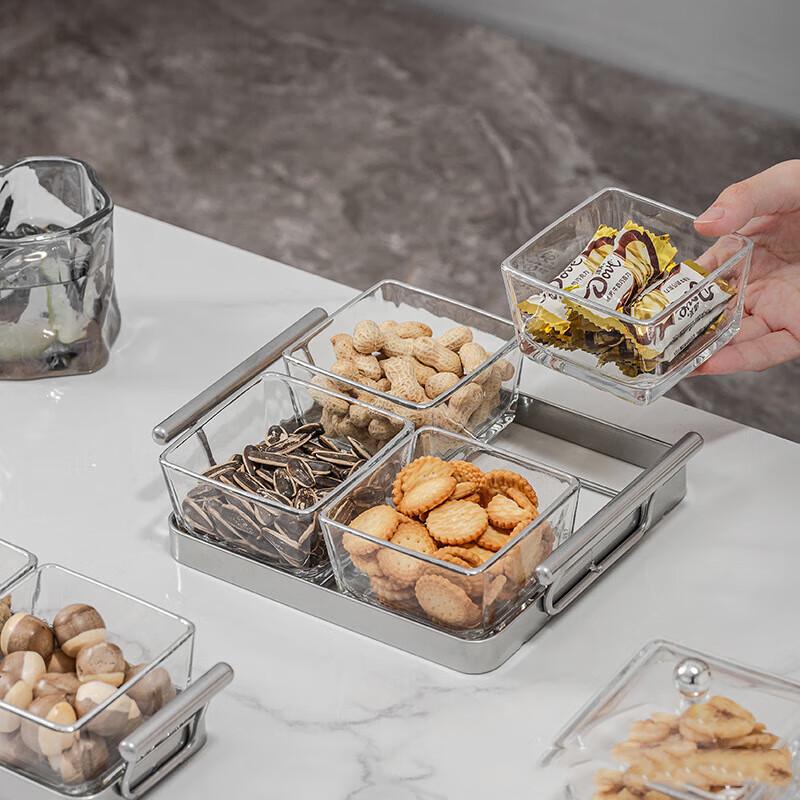 Jingqingfu Glas Unterteilte Trockenfrüchte- & Süßigkeitenschale Set