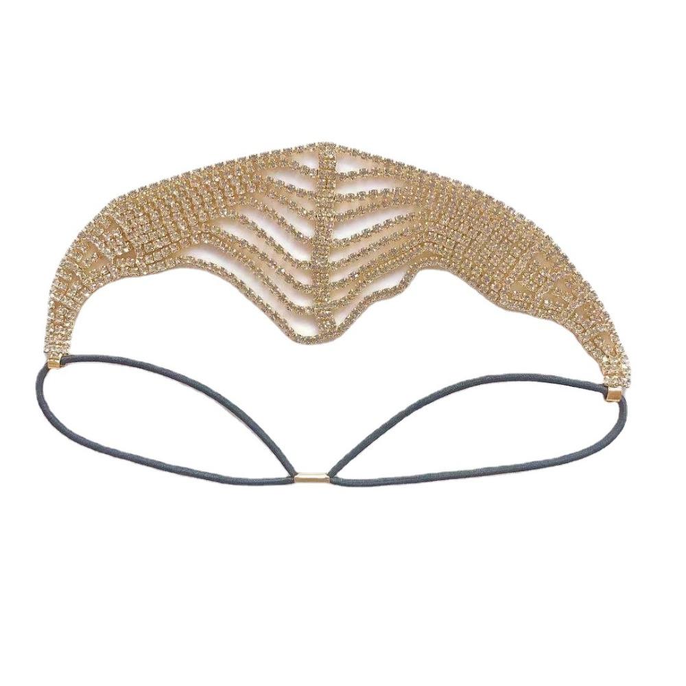 Bling Rhinestone Crystal Headband Multi-Layer Design Rhinestone Hair Chain  Beautiful Hairstyles золотой