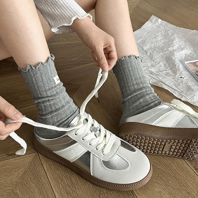 Silver Internet Celebrity Super Fire Thick-soled Bag Head Half Slippers Women's Summer Wear 2025 New Retro Lightweight Half-drag German Training Shoes
