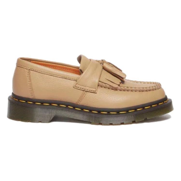 Dr. Martens Leather Round Toe Slip-On Loafers Women Loafers Brown 31245439