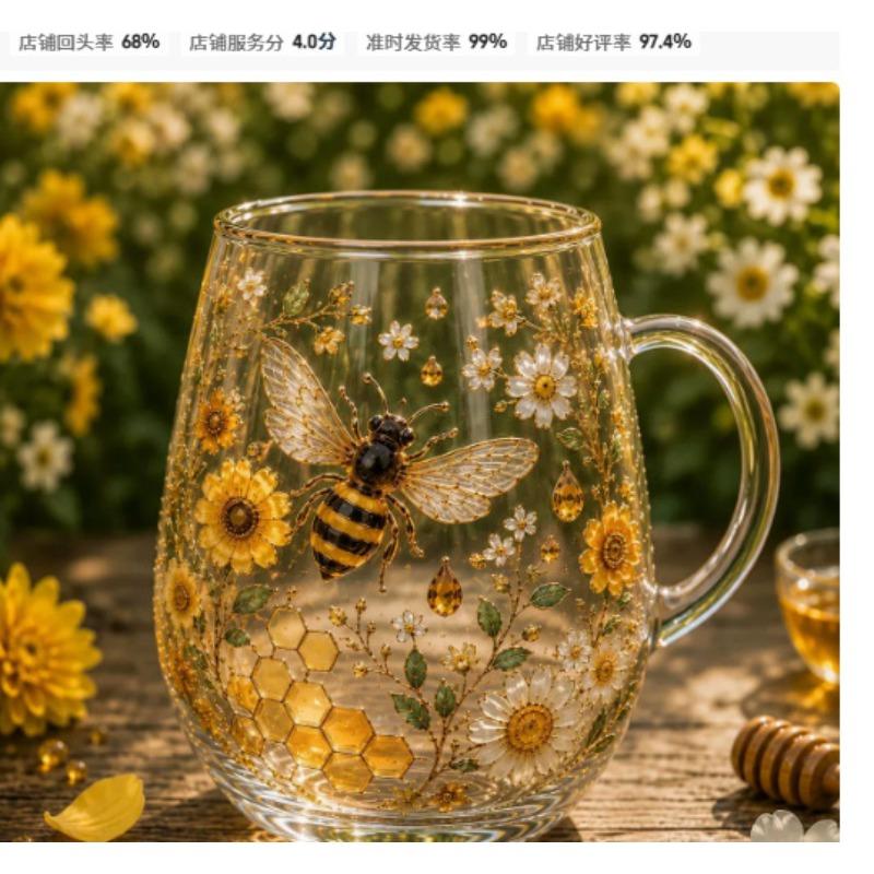 Bicchiere da Whisky Nuovo Vetro Stile Bouquet di Fiori Artigianato in Vetro Bicchiere da Whisky