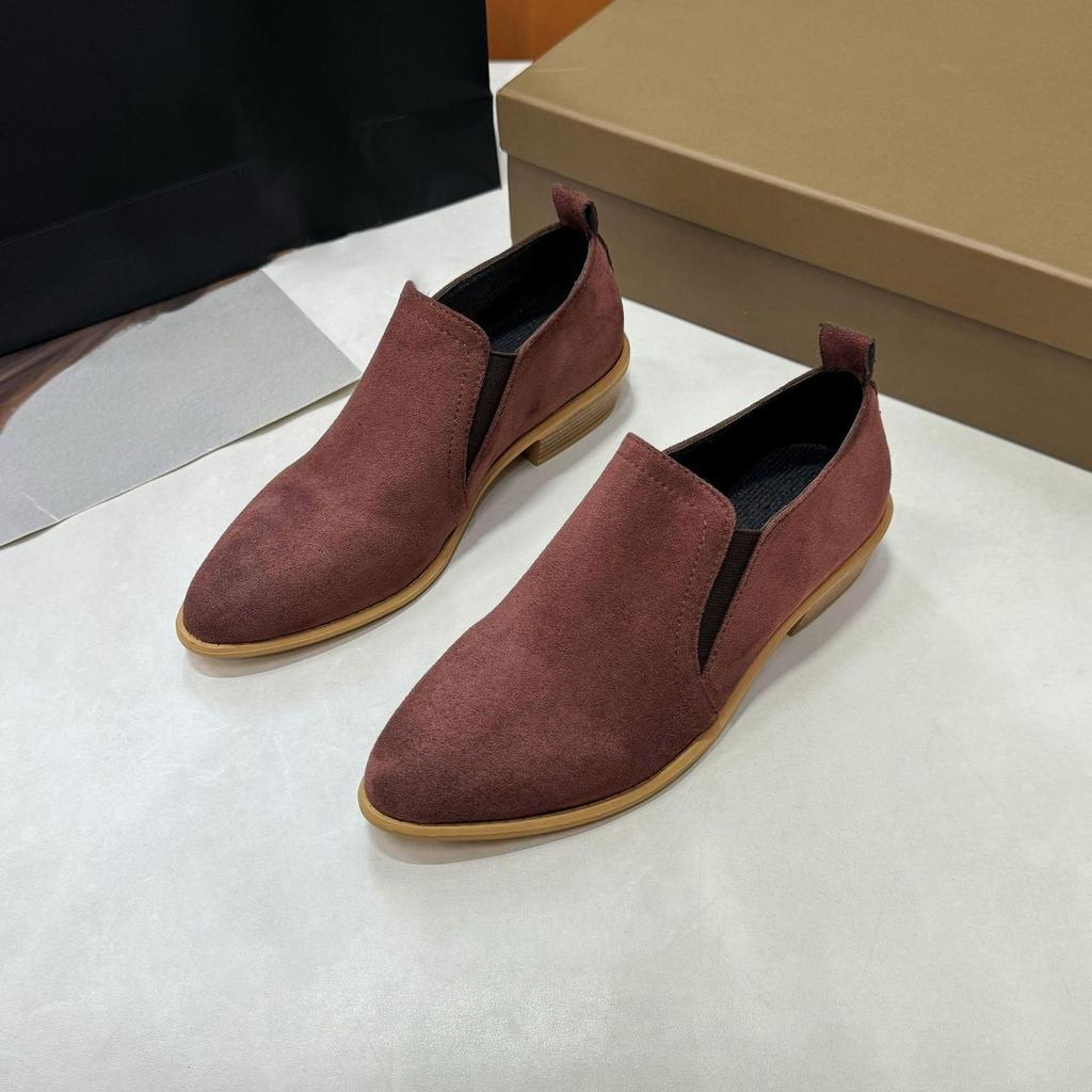 Retro Style Pointed Head Thick Heel Deep Mouth Single Shoes Femininity Comfortable Versatile Casual Women's Shoes Spring and Autumn New