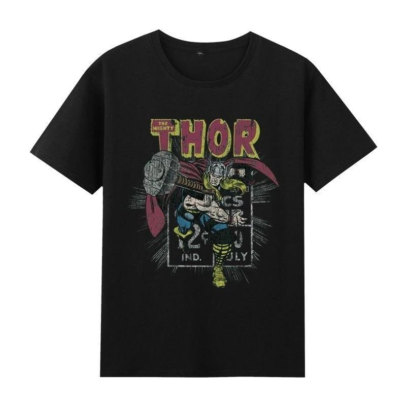 T-shirt Manica Corta con Stampa Uomo e Donna Uguale Originale Avengers Retro Thor Uomo Bello