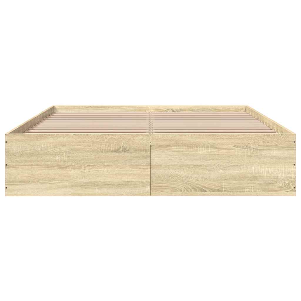 Vidaxl Rama Łóżka, Dąb Sonoma, 150X200 Cm, Materiał Drewnopochodny