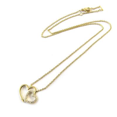 [N5373] - Gold Plated Necklace 'Love' White Gold