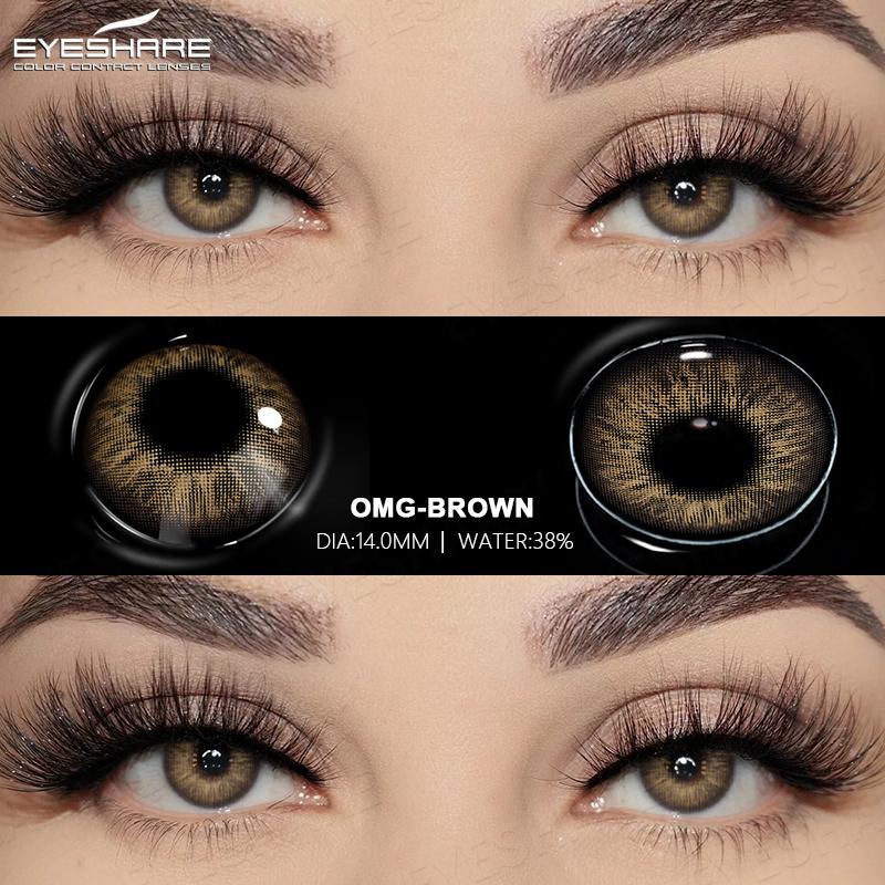 

EYESHARE Натуральные цветные контактные линзы для глаз Коричневые контактные линзы Синие контактные линзы Цветные контактные линзы для глаз Макияж для глаз Ежегодное использование