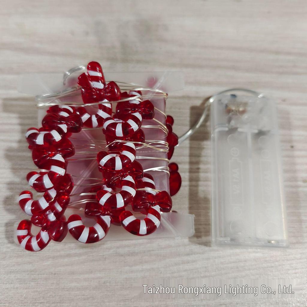 LED Christmas String Lights - Santa, Candy Cane & Snowman Designs with Battery Box, Copper Wire Decoration
