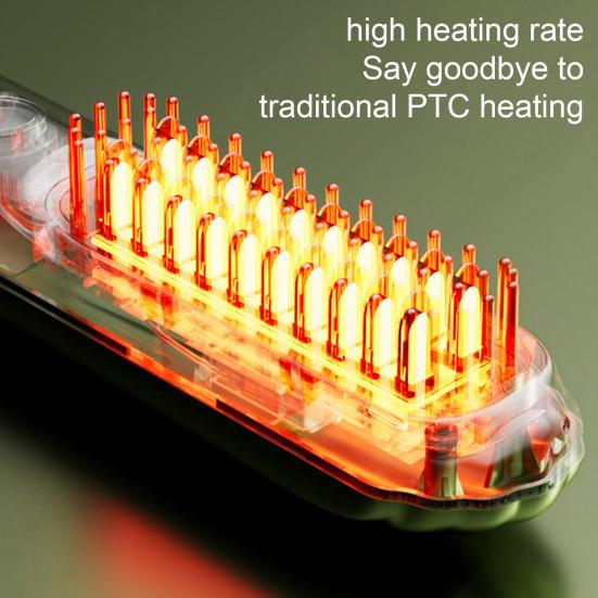 Wireless Straight Hair Comb Anti-Scalding Design 3-Speed Temperature LED Display USB Charging Hair Straightener