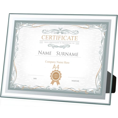 Laiqianle Glass Photo Frame, Certificate Frame, Vertical/Horizontal A4 Frame, Stylish Poster Frame for Certificates, Permits, Awards, Welcome Boards,