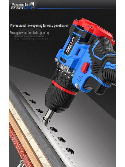 Compact Rechargeable Brushless Motor Drill: Multi-Function Impact Tool for Home Use
