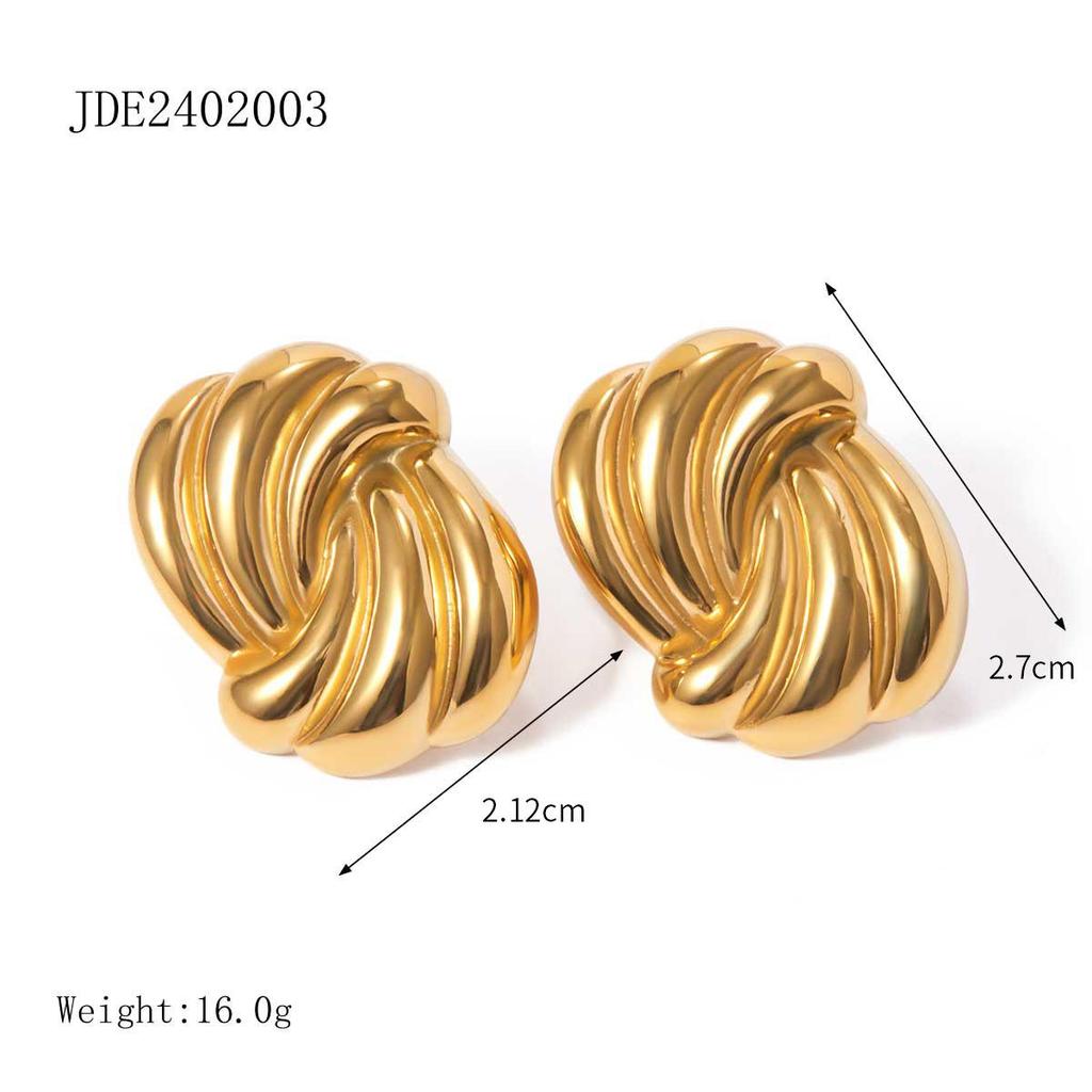 18k Gold Tassel Earrings, Front-Back Round Bead Design, Non-Fading Hypoallergenic Stainless Steel.