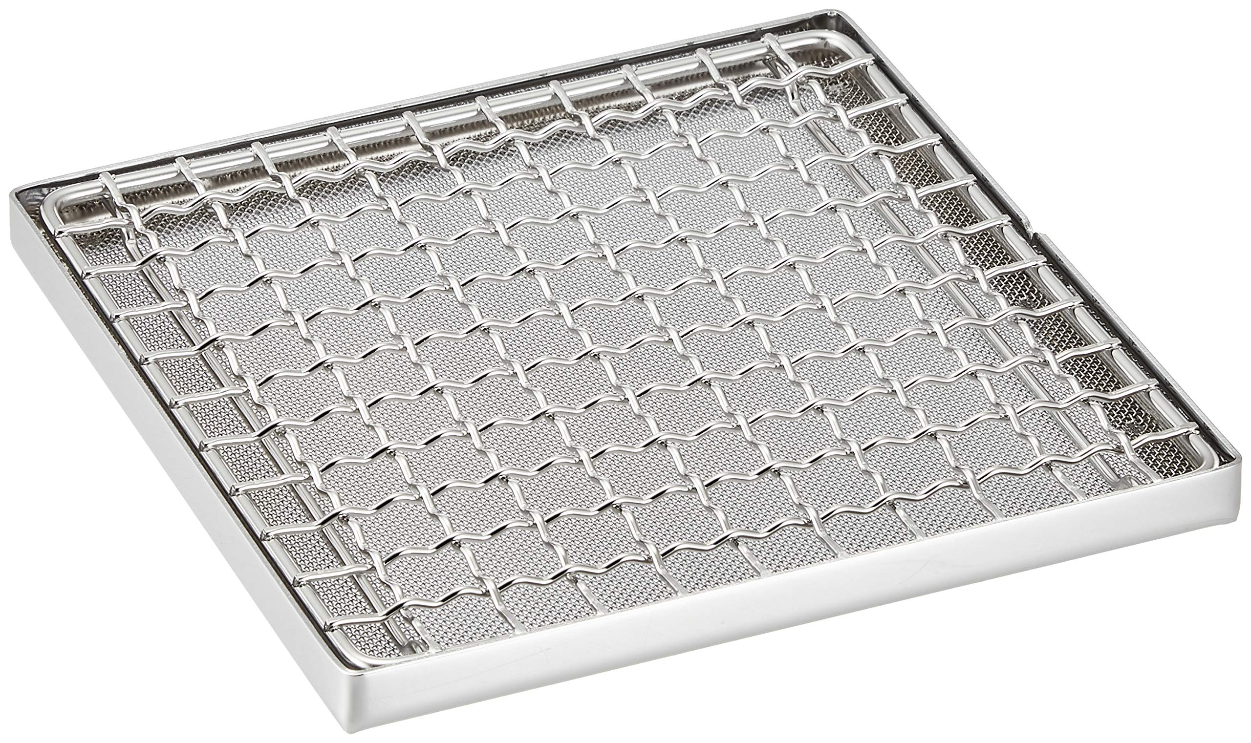 

Shinetsu Works Small Square Seafood Net Stainless Made in QTI2702 Heat-Resistant Set, Steel, Japan,