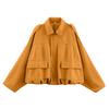 Women's Solid Color Fashionable Sleeve Long Sleeved Zipper Casual Top Jacket Jacket