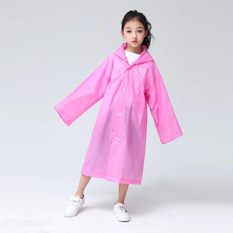

Outdoor Travel Kids EVA Raincoat Thicken Waterproof Children Poncho,0.16mm Thickness Pink