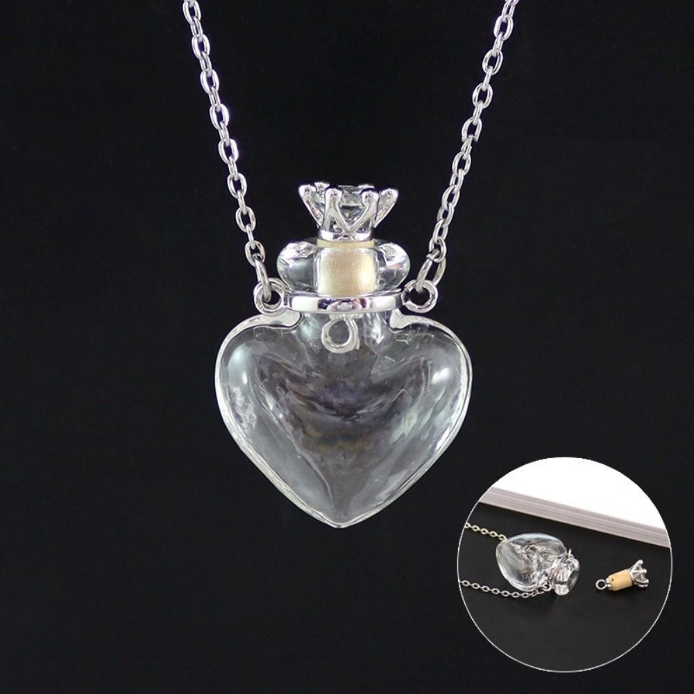 Water Drop Openable Necklace Glaze Bottle Mini Bottles Necklace Glaze Vial Pendant Keepsake
