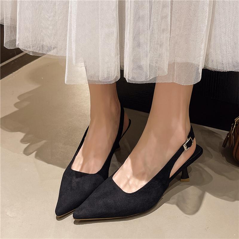 Fashion Women High Heels 2025 Summer New Fashion Pointed Toed Pumps Female Stiletto Slingback Shallow Weddings  Shoes Zapatos