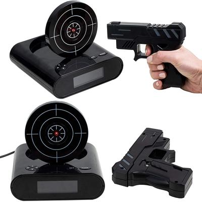 Electronics Desk Clock Digital Gun Alarm Clock Gadget Target Laser Shoot For News Children's Alarm Clock Table Awakening