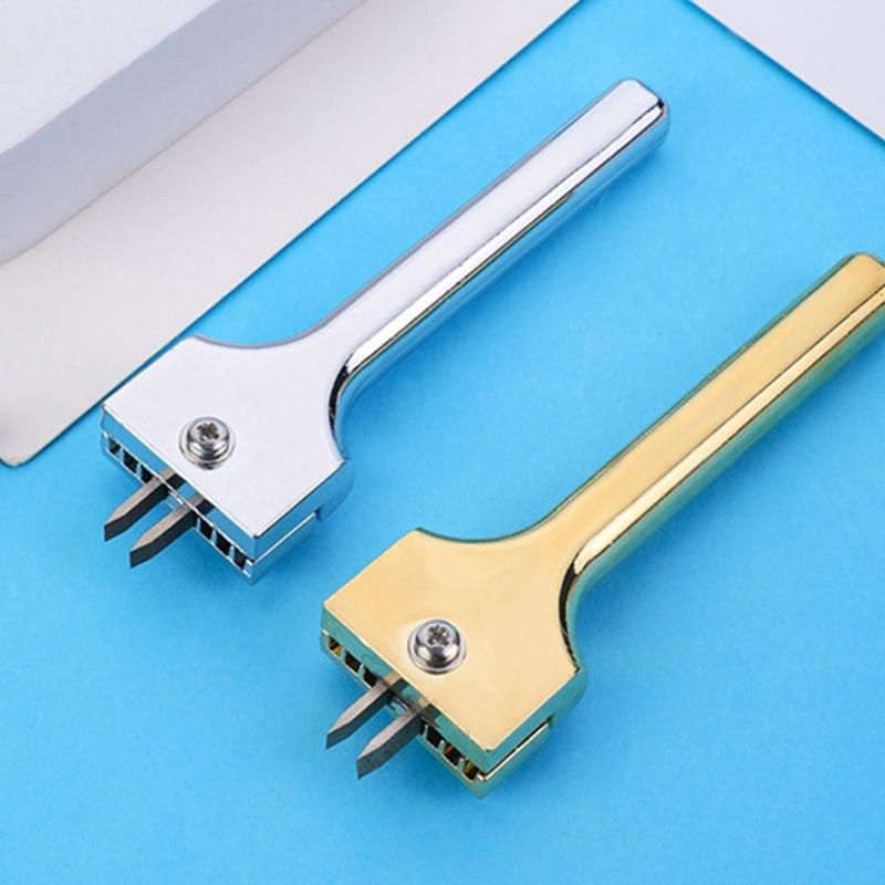 Leather Punch Tool Easy to Use Adjustable Fork Punch DIY Leather Tool Magnetic Buckle Installation Tool