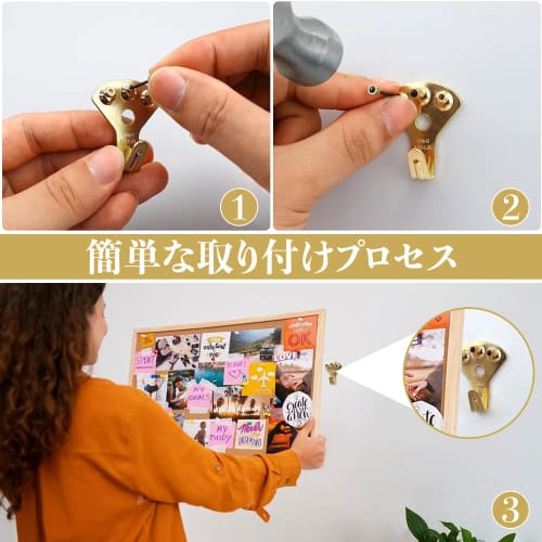 10-Piece Wall Hooks, Plasterboard Pins, 34kg Weight Capacity, Strong, Nailed, Picture Frame Hooks, Wall-Mounted Hooks, Durable Hanging Hardware for Di