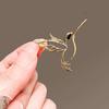 Bird Brooch Strong Pin High-Quality Alloy Durable Anti-Oxidation Hollow Hummingbird Shape Lightweight Elegant Women Outfit Accessories Gift Brooch Pin