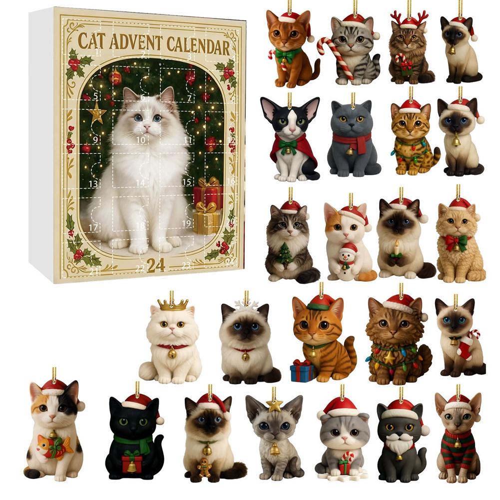 2D Cat Park Advent Calendar 2025 With 24 Surprise Figures Christmas Advent Calendar for Halloween And Christmas