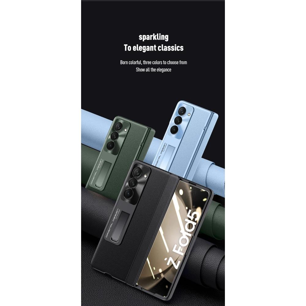 Bracket Case for Samsung Galaxy Z Fold 6 5 4 Fold 5 Front Screen with Film Protection Shockproof Fashion Hinge Skin Feel Cover