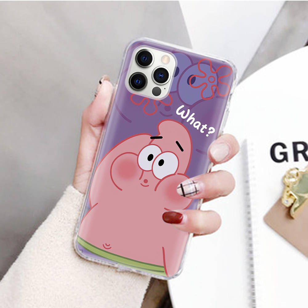JS44 Spongebob Cartoon Transparente Hülle für Samsung A04 A14 A23 M33 M53 Realme 10 9 C35 C55 VIVO Y02 X80 Infinix Hot 30 Note 11 Tecno Spark 8P Pro