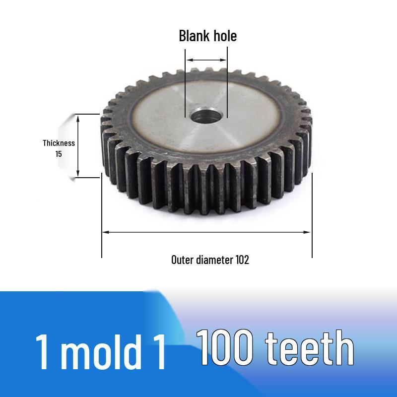 Custom 1 Module Spur Gear, Thickness 15mm, 15-25 Teeth, Non-Standard, National Standard 45 Steel, Ideal for DIY Projects.