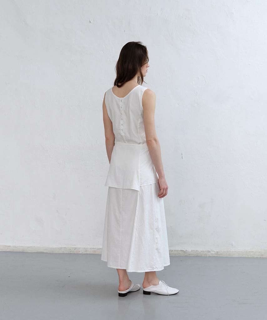 Loutaideu Two Way Layered Wrap Dress [White]