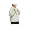 Adidas Solid Logo Stripe Stand Collar Jacket Women Outerwear Linen-Green HM2807