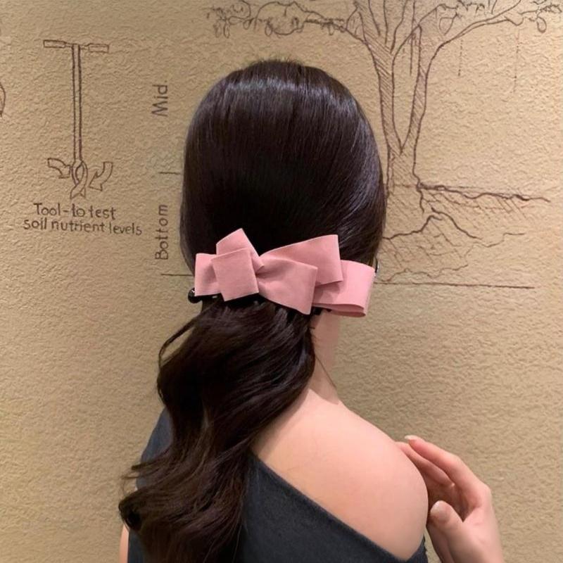 High-End Multi-Layer Bow Banana Clip Hairpin Ponytail Barrettes Headwear Hairbows For Girls Hair Accessories