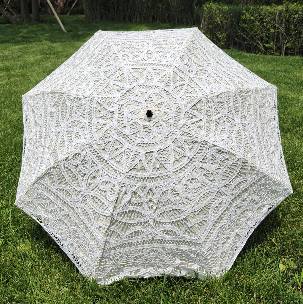 Double Layer Lace Umbrella UV Sun Protection Parasol Umbrella White Wedding Umbrellas Mini Folding Princess Umbrellas for Girls