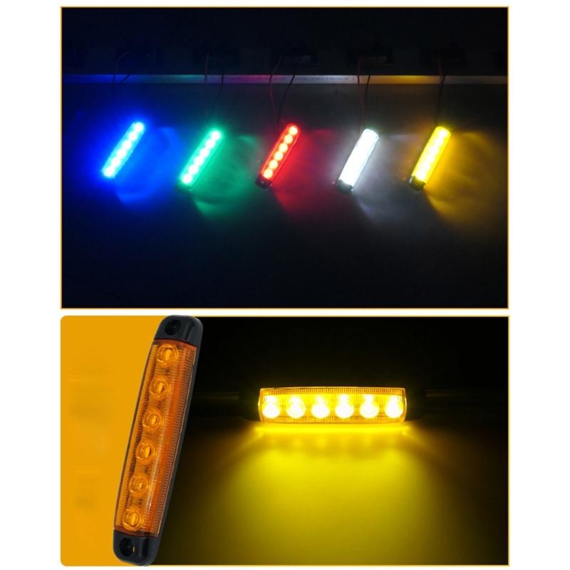6LED Turn Signal Stop Brake Light For Car Trailer Truck Pickup Indicator Waterproof Taillamp Side Marker Lamp Tail Light