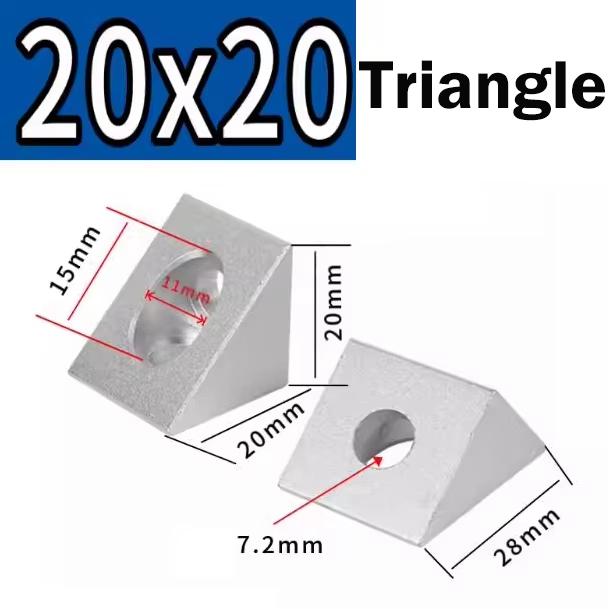 4pcs 1515/2020 Aluminum Block 90 Degree Angle Corner Connector for V-Slot/C-Beam Aluminum Extrusions Profile 3D Printer Parts