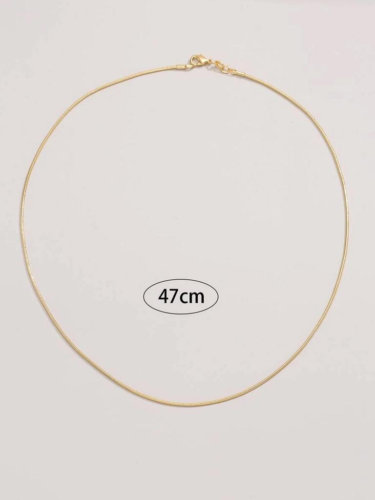 Semplice Collana Clavicola a Catena di Serpente in Oro 18k Europeo e Americano - Design Osso di Drago Placcato Sottovuoto