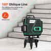 16 Lines Laser Level 4D Self-Leveling 360 Horizontal and Vertical Cross Super Powerful Green Laser Beam Line with 2 Battery