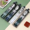 304 Stainless Steel Travel Reusable Utensils Set Camping Spoon Fork With Case Chopsticks And Flatware Portable Cutlery Set