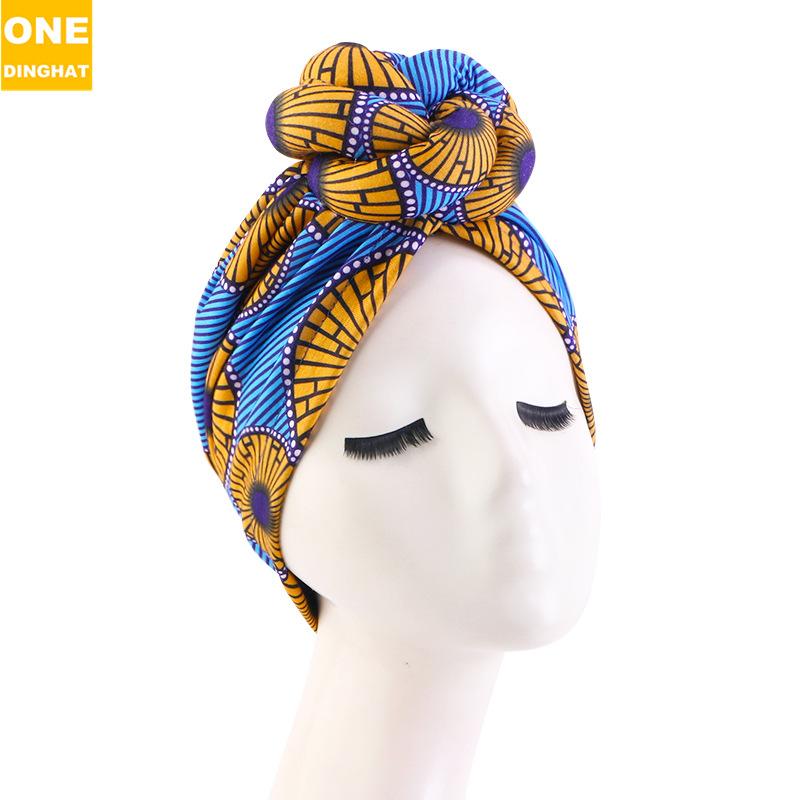 Chapéu Turbante Africano Estampado com Torção, Chapéu Turbante com Nó de Disco, Chapéu Nacional Popular na Europa e América