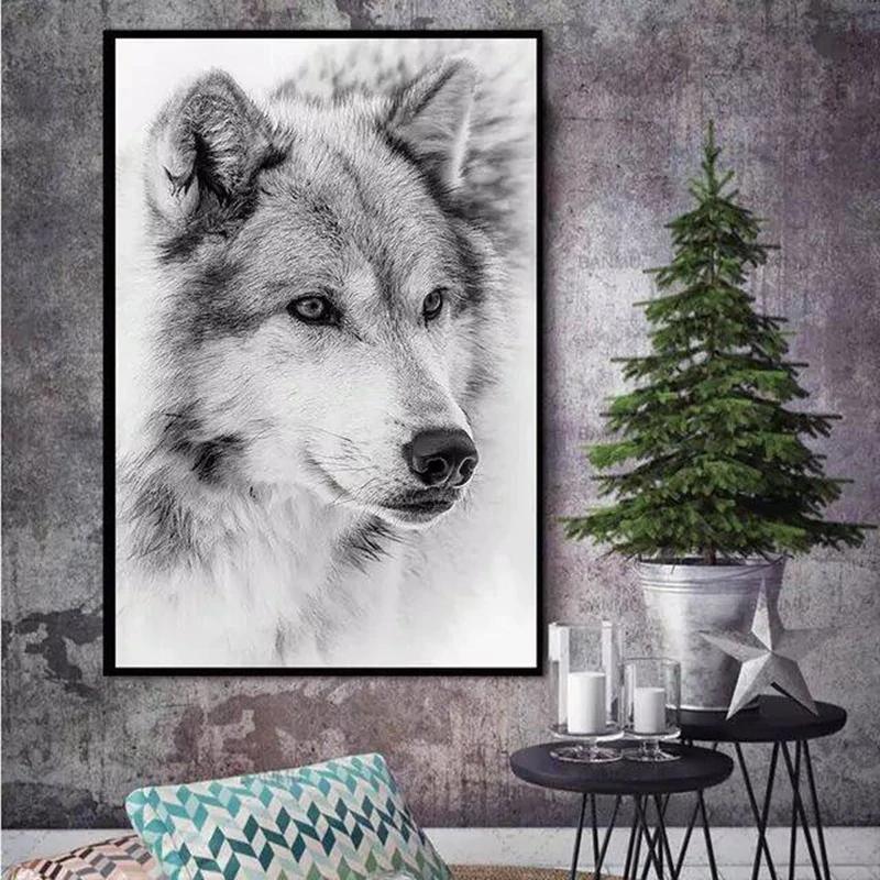 

Современное животное Волк Пейзаж Холст Живопись Плакаты и принты Настенное искусство Картина для гостиной Декор Без рамки
