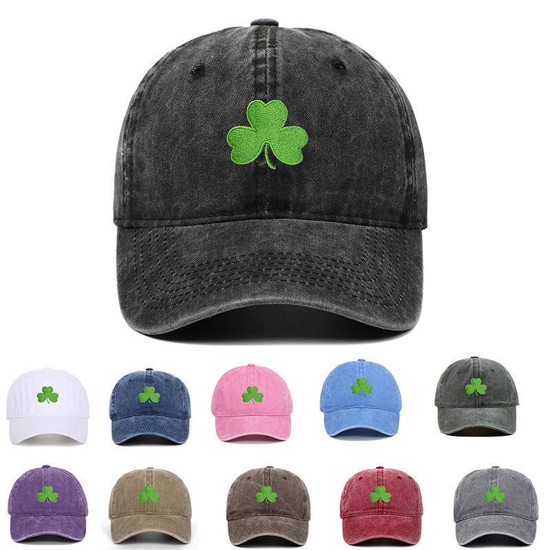 My Extreme Outdoor Activities Women's Pink Ireland Green Baseball Cap Retro Clover Embroidered Sunscreen Hat For Men And Trendy Couple Duckbill Cap Cm