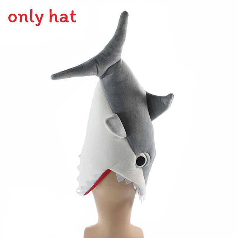 Sombrero de Tiburón de Dibujos Animados con Peluche para Disfraz de Halloween y Regalo de Fiesta