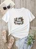 Print T-shirt Short Sleeve Crew Neck Casual Top for Summer & Spring Women'S Clothing Graphic Harajuku Streetwear Tops Tees